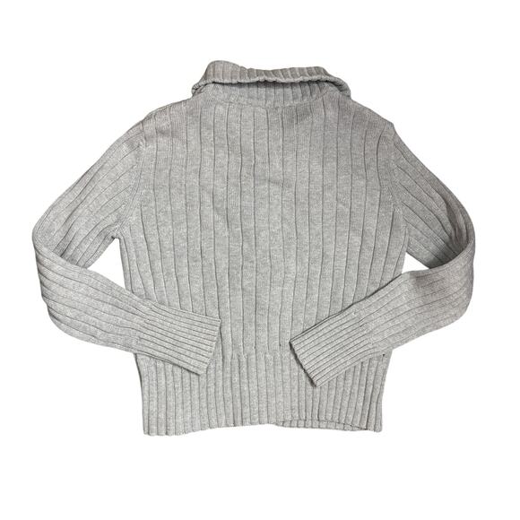 Y2K Ribbed Gray Button-Up Cardigan – Faded Glory – Women’s Medium - Picture 3 of 5